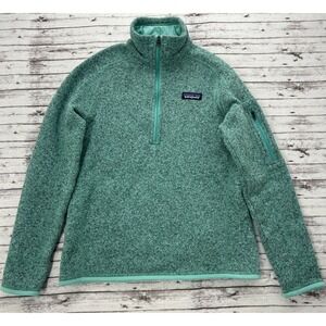 Patagonia Better Sweater 1/4 Zip Fleece Green Small Pullover Jacket Womens